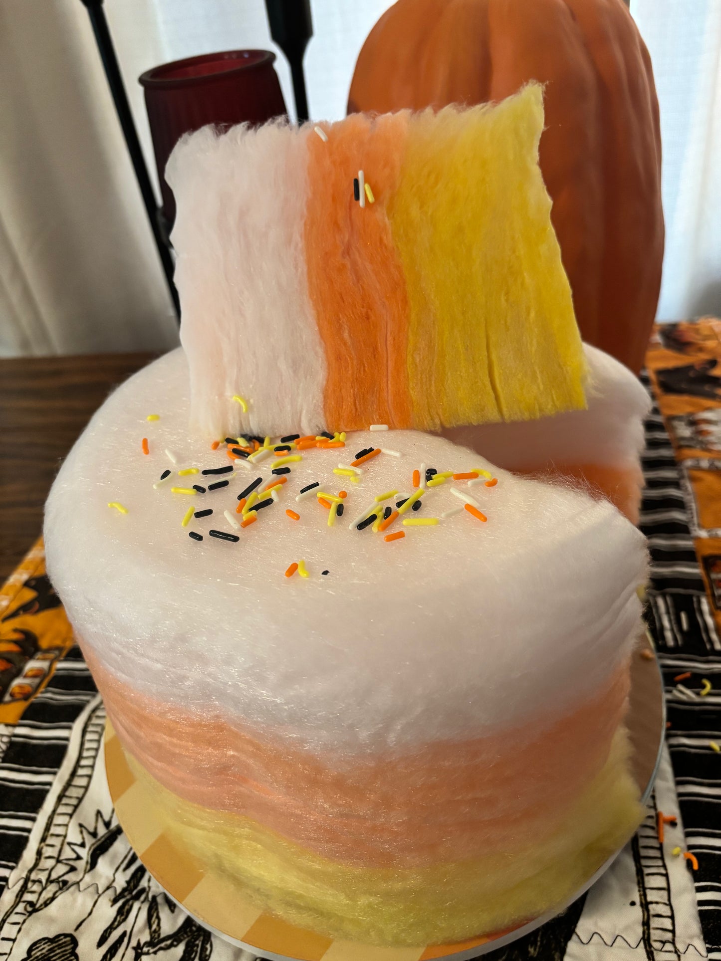 Cotton Candy Cake- Candy Corn