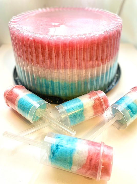 Red, White and Blue Cotton Candy Cake